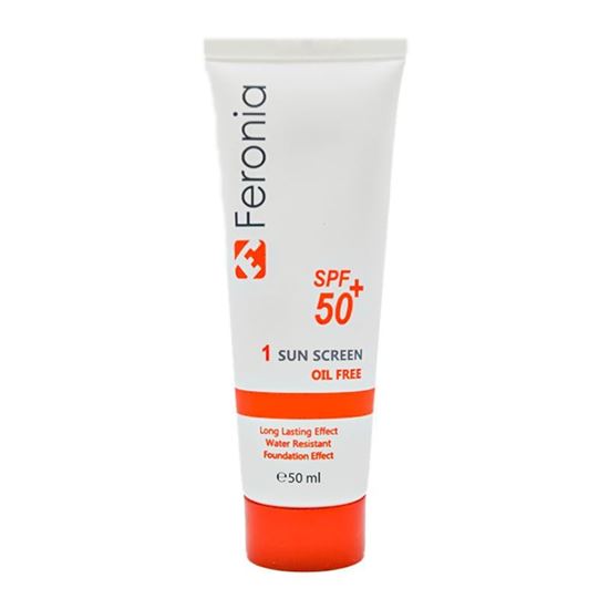 تصویر کرم ضد آفتاب پوست چرب رنگ روشن با SPF 50 فرونیا