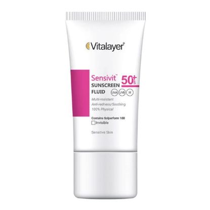 تصویر فلوئید ضد آفتاب سنسیویت بی رنگ spf50 ویتالیر